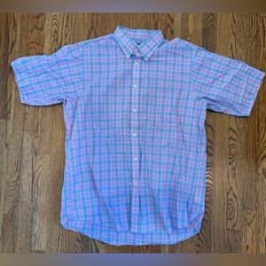 Izod Pink and Blue Plaid Shirt